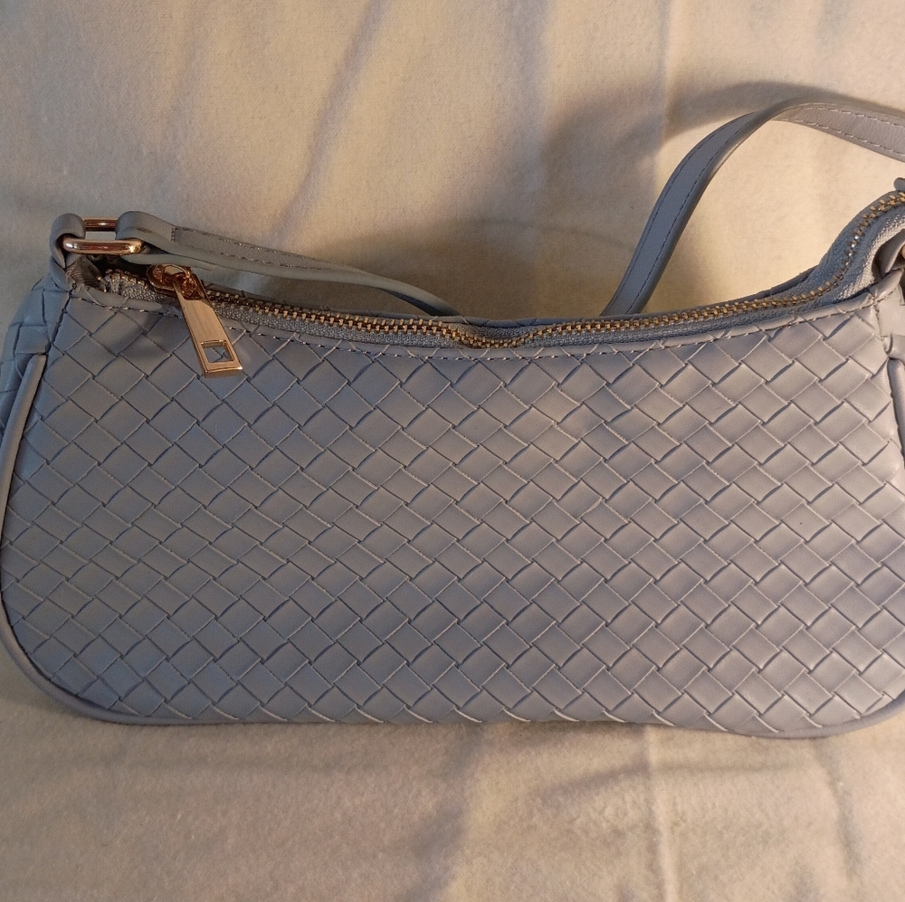 Woven Blue Shoulder Bag